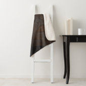 Elegant Rustic Monogrammed bruin leder Sherpa Deken (In situ)