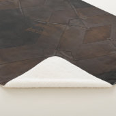 Elegant Rustic Monogrammed bruin leder Sherpa Deken (3/4)