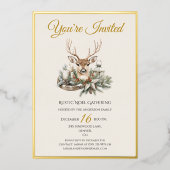 Elégant Rustic Noël Invitation Carte d'huile (Recto)