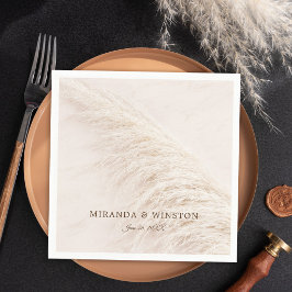 Elegant Rustic Pampas Grass Wedding Servet