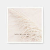 Elegant Rustic Pampas Grass Wedding Servet (Voorkant)