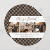 Elegant Rustic Passen getrouwd kerstKaarten Feestdagenkaart (Voorkant / Achterkant)