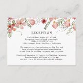 Elegant Rustic Peach Wedding Reception Informatiekaartje (Voorkant)