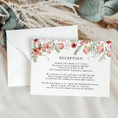 Elegant Rustic Peach Wedding Reception Informatiekaartje