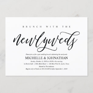 Elégant Rustic Post Mariage Brunch Invitation Card