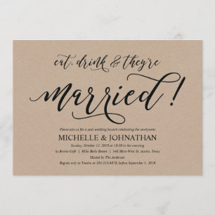 Elégant Rustic Post Mariage Brunch Invitation Card