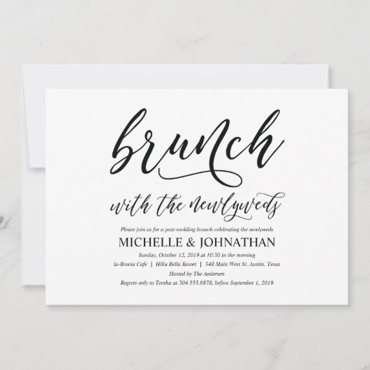 Elégant Rustic Post Mariage Brunch Invitation Card (Devant)