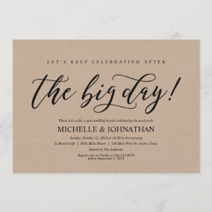 Elégant Rustic Post Mariage Brunch Invitation Card