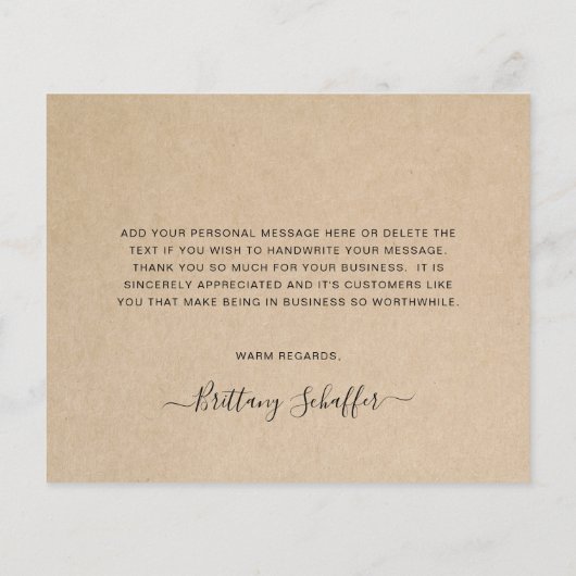 Elegant Rustic Professional Budget Hartelijk dank (Achterkant)