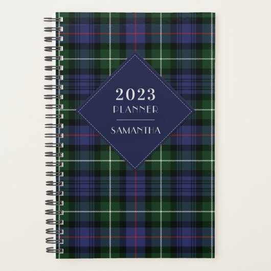 Elegant Rustic Pset 2023 Clan MacKenzie Tartan Planner (Voorkant)