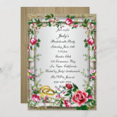 Élégant Rustic Red Roses Bachelorette Invitation (Devant / Derrière)
