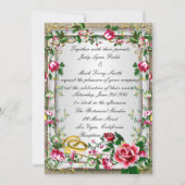 Elégant Rustic Red Roses Invitation (Devant)