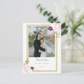 Elegant Rustic Rozen Gold Wedding Foto Hartelijk d Briefkaart (Staand voorkant)