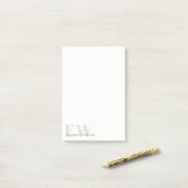 Elegant Rustic Simple Minimal Grey Name Monogram Post-it® Notes (Op bureau)