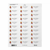 Elegant Rustic Sunflower Burgundy Script Etiket (Full Sheet)