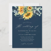 Elegant Rustic Sunflower Wedding Kaart (Voorkant)