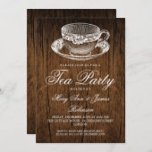 Elegant RUSTIC Tea Party Tea Cup Kaart (Voorkant / Achterkant)