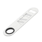 Elegant Rustic Terrazzo Stone Grey Name Monogram Speed Flessenopener (Voorkant Gekanteld)