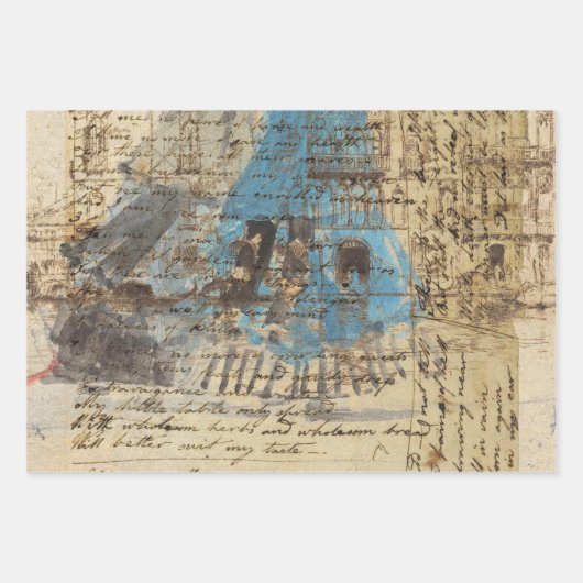 Elegant Rustic  Texture Decoupage Inpakpapier Vel (Voorkant 3)