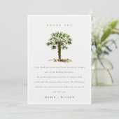 Elegant Rustic Tropical Beach Palm Trees Wedding Bedankkaart (Staand voorkant)