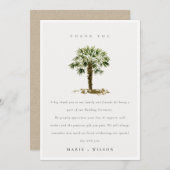 Elegant Rustic Tropical Beach Palm Trees Wedding Bedankkaart (Voorkant / Achterkant)