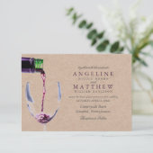 Elegant Rustic Vineyard & Wine Glass Wedding Card Kaart (Staand voorkant)