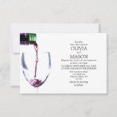 Elegant Rustic Vineyard & Wine Glass Wedding Card Kaart (Voorkant)