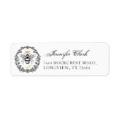 Elegant Rustic Vintage Crown Honey Queen Bee Etiket (Voorkant)