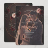 Elegant Rustic Wedding Day Romantic Invitation (Devant / Derrière)