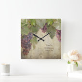 Elegant Rustic Winery Fall Wedding Gift Vierkante Klok (Huis)