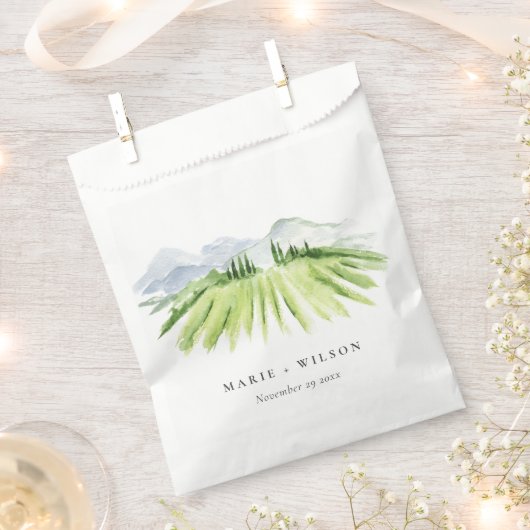 Elegant Rustic Winery Vineyard Mountain Wedding Bedankzakje (Geknipt)