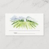 Elegant Rustic Winery Vineyard Mountain Wedding Plaatskaartje (Achterkant)