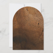 Elegant Rustic Wood Grain Texture Arched Wedding Kaart (Achterkant)