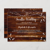 Elegant Rustic Wood met kleinere bruiloft Aankondiging (Voorkant / Achterkant)