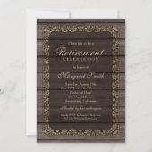 Elegant Rustic Wood Retirement Party Kaart (Voorkant)
