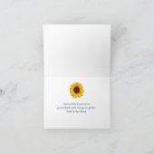 Elégant Rustic Wood Sunflower Merci Cartes (Intérieur)