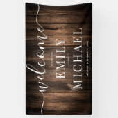 Elegant Rustic Wood Wedding Welcome Banner (Verticaal)