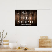 Elegant Rustic Wood Wedding Welcome Sign Poster (Keuken)