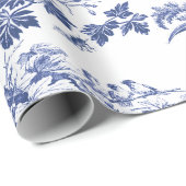 Elegant  Rustiek Blauw Paard Bloementoilet Cadeaupapier (Rol Hoek)