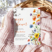 Elegant rustiek Boho Floral Wildflower Baby shower Kaart