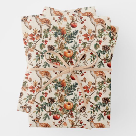 Elegant rustiek bos inpakpapier vel (In situ)