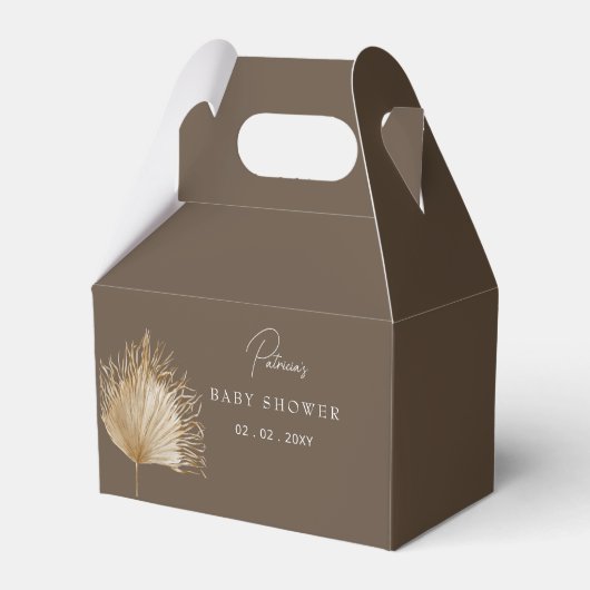 Elegant rustiek botanisch boho Baby shower Bedankdoosjes (Achterkant)