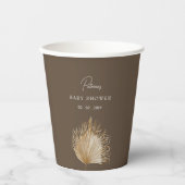 Elegant rustiek botanisch boho Baby shower Papieren Bekers (Voorkant)