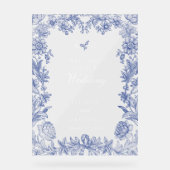 Elegant  rustiek Frans blauw bloemenbruiloft Acryl Bord (Voorkant)