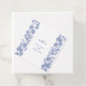 Elegant rustiek Frans blauw bloemenbruiloft Bedankjes Labels (In situ)