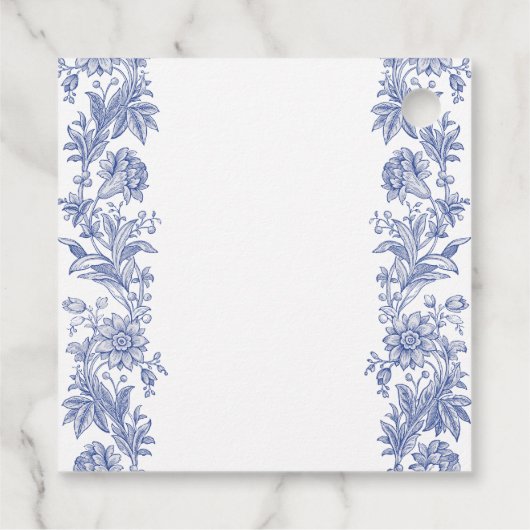 Elegant rustiek Frans blauw bloemenbruiloft Bedankjes Labels (Achterkant)