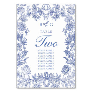 Elegant  rustiek Frans blauw bloemenbruiloft Kaart