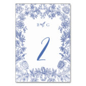 Elegant  rustiek Frans blauw bloemenbruiloft Kaart (Voorkant)