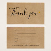 Elegant rustiek gouden hart script cadeau certific visitekaartje (Voorkant /achterkant)