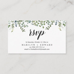 Elegant rustiek groen, RSVP-herinnering Informatiekaartje